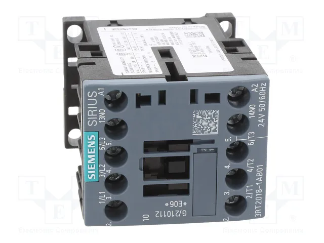 SIEMENS 3RT2018-1AB01 Contactor 3-polar 17A 24VAC