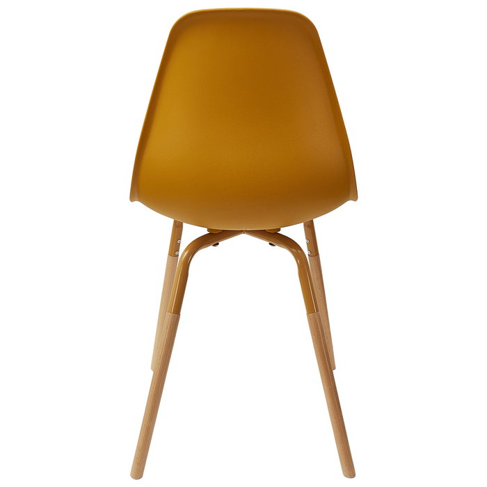 Home Deco Factory Silla Phenix Mostaza Estilo Escandinavo Polipropileno Hierro Haya