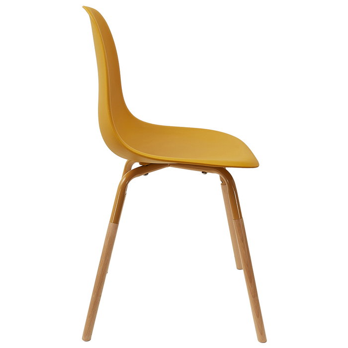 Home Deco Factory Silla Phenix Mostaza Estilo Escandinavo Polipropileno Hierro Haya