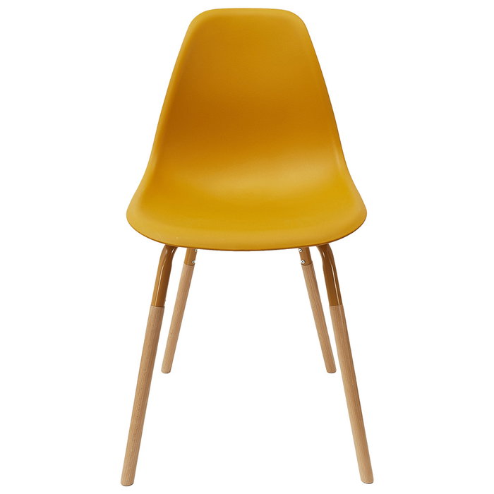 Home Deco Factory Silla Phenix Mostaza Estilo Escandinavo Polipropileno Hierro Haya