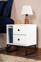 Nordure Glimmer Mesita de Noche Blanca y Negra 45.2x50x29.5 cm
