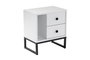 Nordure Glimmer Mesita de Noche Blanca y Negra 45.2x50x29.5 cm