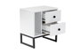Nordure Glimmer Mesita de Noche Blanca y Negra 45.2x50x29.5 cm