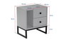 Nordure Glimmer Mesita de Noche Blanca y Negra 45.2x50x29.5 cm