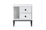 Nordure Glimmer Mesita de Noche Blanca y Negra 45.2x50x29.5 cm