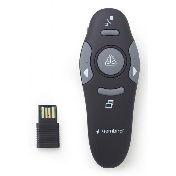 Gembird WP-L-11 Presentador inalámbrico con puntero láser Negro