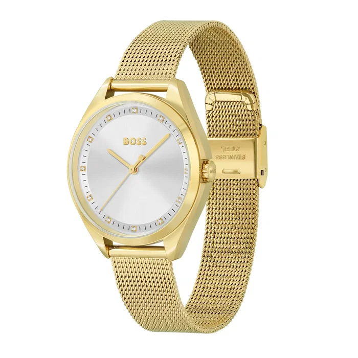 Boss Reloj para Mujer con Esfera Gris y Acero Dorado