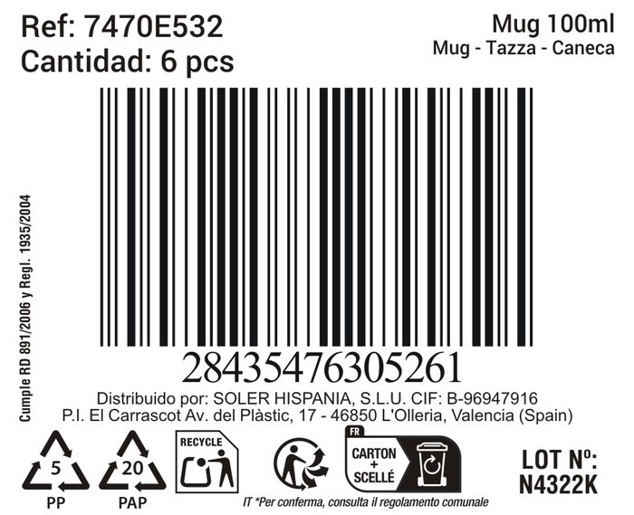 La Mediterranea Surtido de tazas Black Clay 100ml