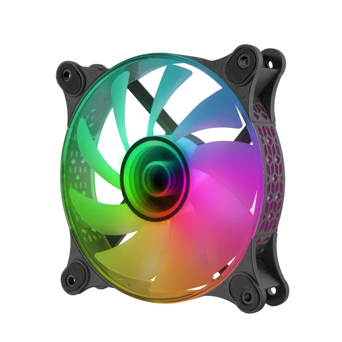 Mars Gaming MF-3D Ventilador para PC 12cm ARGB Negro con Efecto Espejo Infinito 3D, 1200 RPM, 12 dB, Compatible con Aura Sync, Mystic Light, RGB Fusion - 1 Unidad
