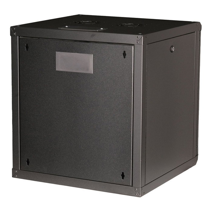 ROLINE 26.21.0005 Bastidor de Pared 19 Pulgadas 12U 600x600 mm Negro - Rack con Puerta de Cristal, Bloqueo y Guías