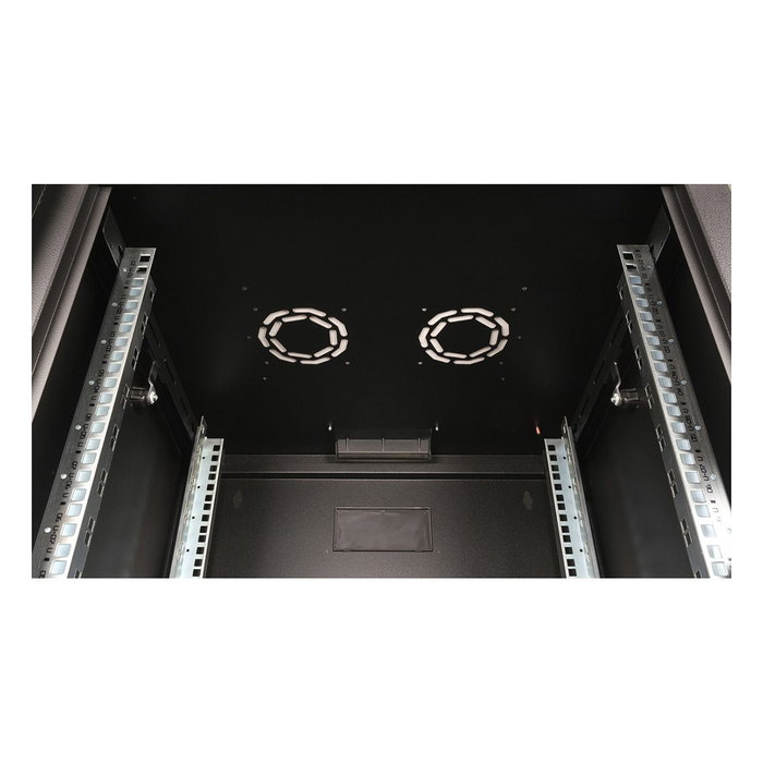 ROLINE 26.21.0005 Bastidor de Pared 19 Pulgadas 12U 600x600 mm Negro - Rack con Puerta de Cristal, Bloqueo y Guías