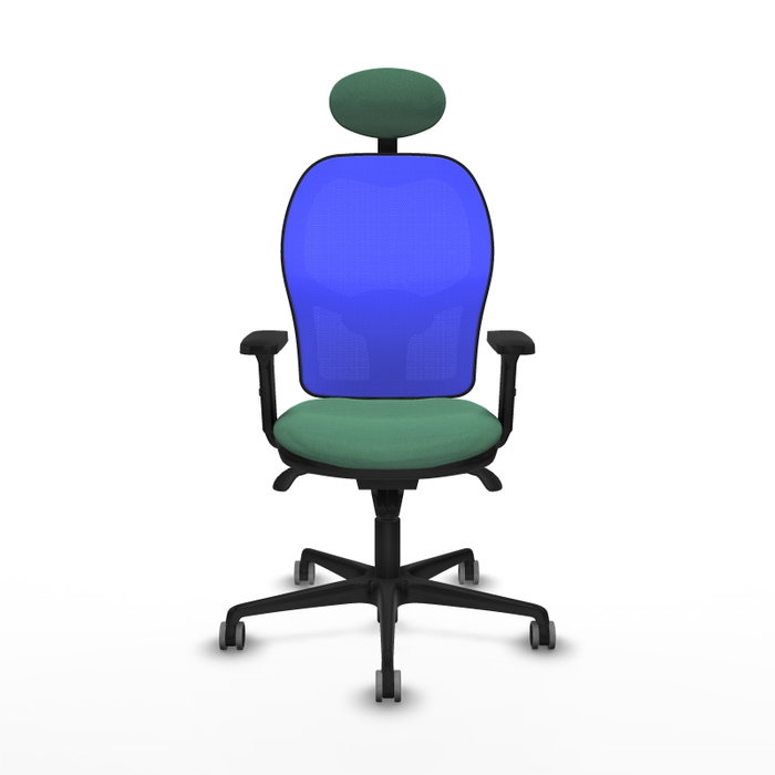 PIQUERAS Y CRESPO Silla de oficina Jorquera con mecanismo Sincro, Verde esmeralda y Azul