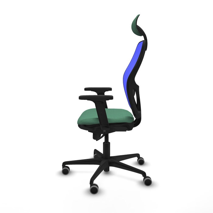 PIQUERAS Y CRESPO Silla de oficina Jorquera con mecanismo Sincro, Verde esmeralda y Azul