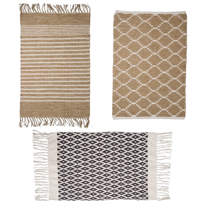 Day Alfombra Day 40x60 cm Algodón Yute Estampado Rayas Cuadros