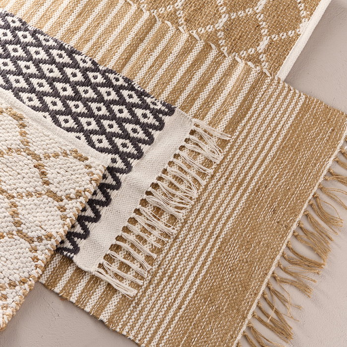 Day Alfombra Day 40x60 cm Algodón Yute Estampado Rayas Cuadros