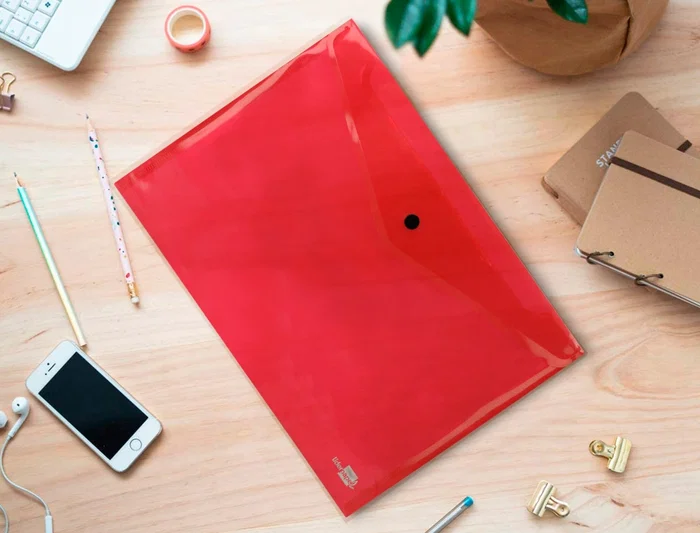 Liderpapel Dossier con Broche Transparente DIN A4 Colores Surtidos Paquete de 5 Unidades