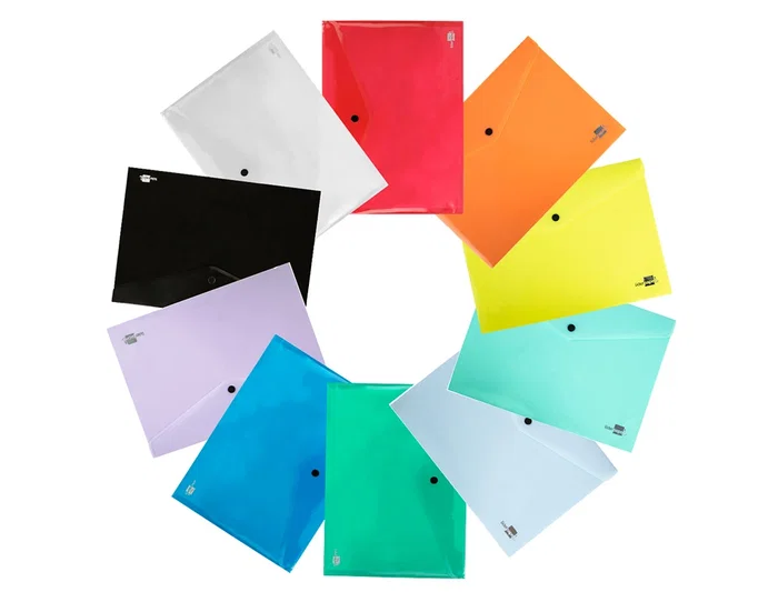 Liderpapel Dossier con Broche Transparente DIN A4 Colores Surtidos Paquete de 5 Unidades