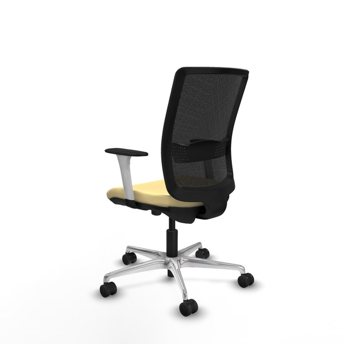 PIQUERAS Y CRESPO Silla de oficina Haches con mecanismo Sincro/Traslack, Crema y Negro