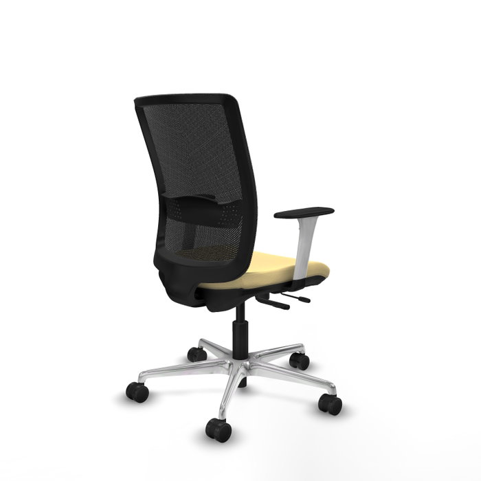 PIQUERAS Y CRESPO Silla de oficina Haches con mecanismo Sincro/Traslack, Crema y Negro