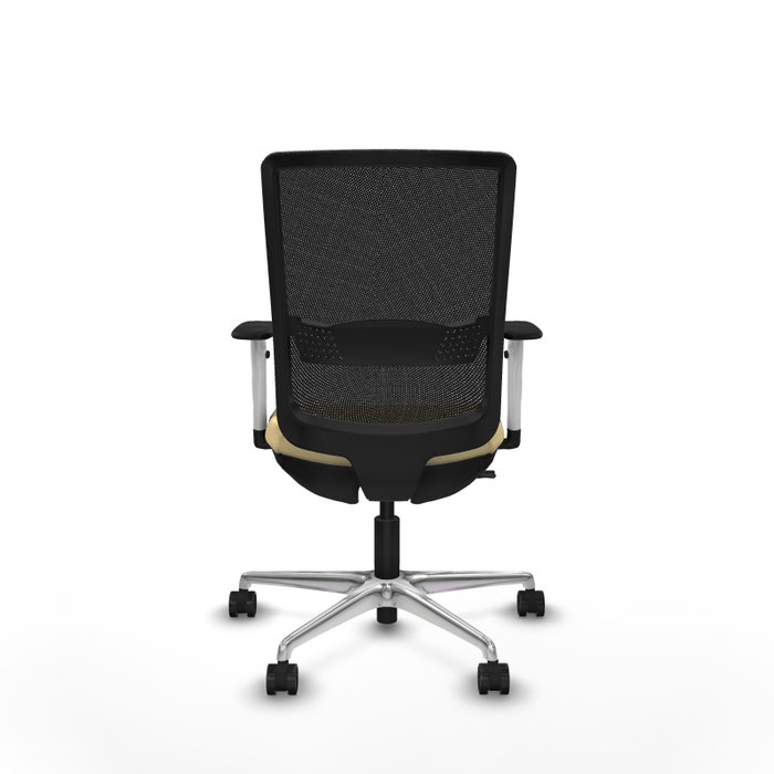 PIQUERAS Y CRESPO Silla de oficina Haches con mecanismo Sincro/Traslack, Crema y Negro