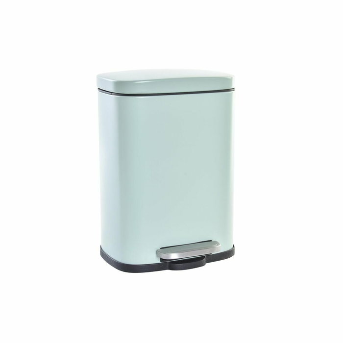 DKD Home Decor Papelera Metálica Verde con Cierre Lento de 5 L