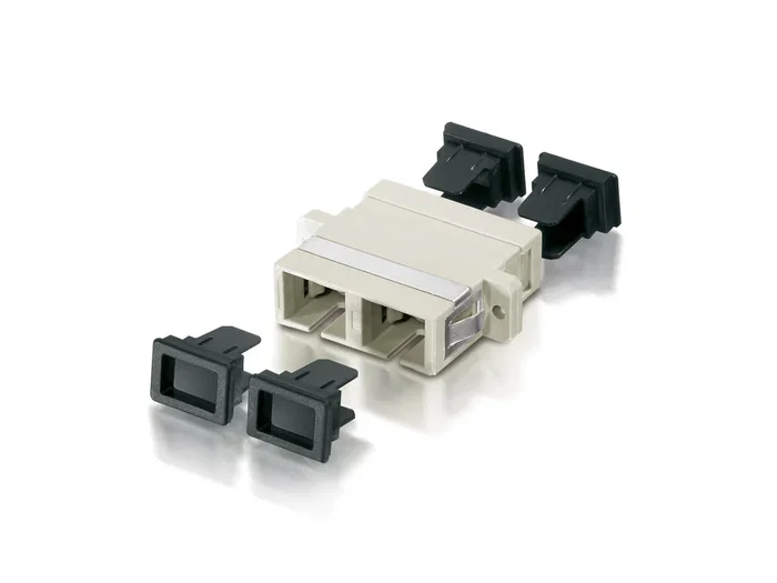 Equip 156140 Adaptador de Fibra Óptica SC Beige, Multimodo, 2 Conectores, 34.7 x 9.4 x 33 mm