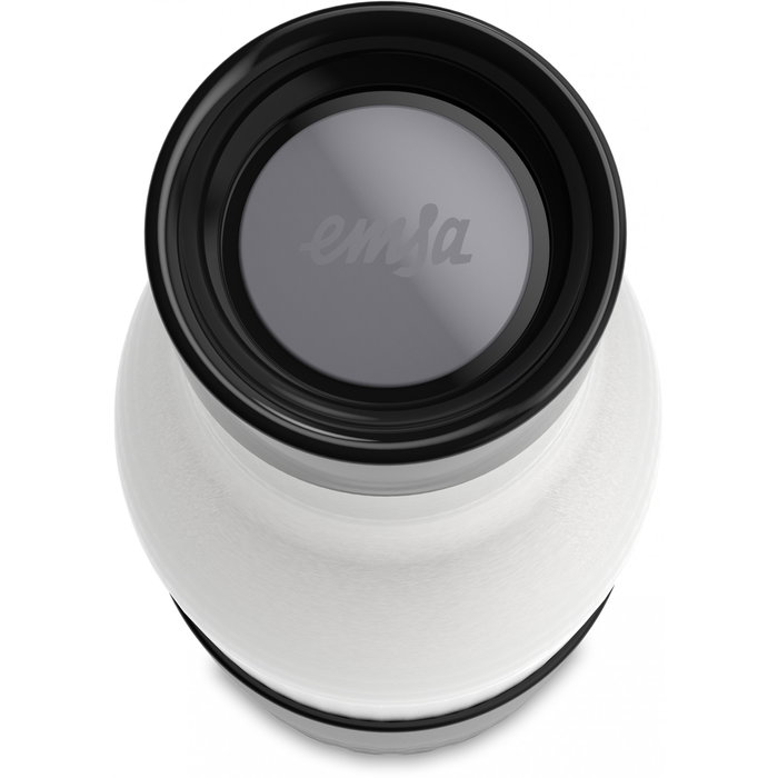 Emsa BLUDROP Sleeve Botella Termo Aislada 0,7 L Negra de Acero Inoxidable con Funda de Silicona