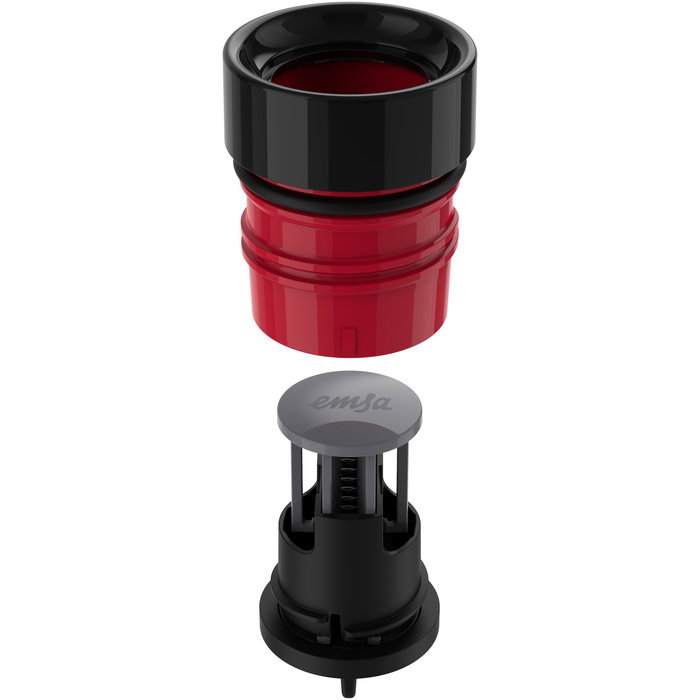 Emsa BLUDROP Sleeve Botella Termo Aislada 0,7 L Negra de Acero Inoxidable con Funda de Silicona