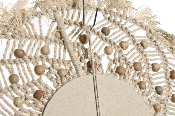 DKD Home Decor Espejo Macramé Cristal 52x2x98 Hojas Beige