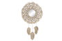 DKD Home Decor Espejo Macramé Cristal 52x2x98 Hojas Beige