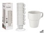 Vessia Set 6 Tazas Porcelana Apilable Blanco 36 cl (360 ml) 11 x 8.5 x 9.6 cm (Set de 6)