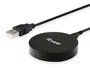 Equip 245500 - Cargador inalámbrico Qi 5W para smartphone, carga rápida, carcasa de aluminio negro ultra-slim, incluye cable USB