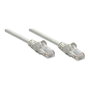 Intellinet Cable de Red Patch Cat6 UTP RJ45 5 m Gris, Conector Chapado en Oro, CCA 24 AWG, Funda Protectora