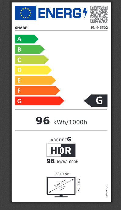 Sharp ME502 - Pantalla LED 50 pulgadas UHD 4K, Brillo 450 cd/m²