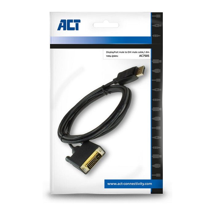 ACT AC7505 Cable adaptador DisplayPort a DVI 1,8 m