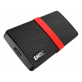 Emtec X200 128GB SSD Portátil USB 3.2 Gen1 Tipo C Negro y Rojo