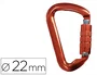 Safetop Mosquetón Trilock 22 mm de aluminio con triple cierre 30 kN