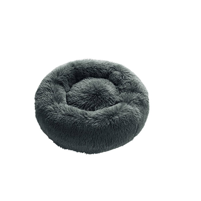 LOPPA Cama para Perros y Gatos en Forma de Donut, Cojín de Felpa Suave con Relleno Extraíble y Base Antideslizante, Lavable, Tamaño S 50 cm, Color Antracita LOPPA Cama para Perros y Gatos en Forma de Donut, Cojín de Felpa Suave con Relleno Extraíble y Base Antideslizante, Lavable, Tamaño S 50 cm, Color Antracita