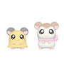 Bandai Hamtaro Flocked Doll - Muñeco Flocked de Peluche Suave Coleccionable Oficial - 1 Unidad Aleatoria