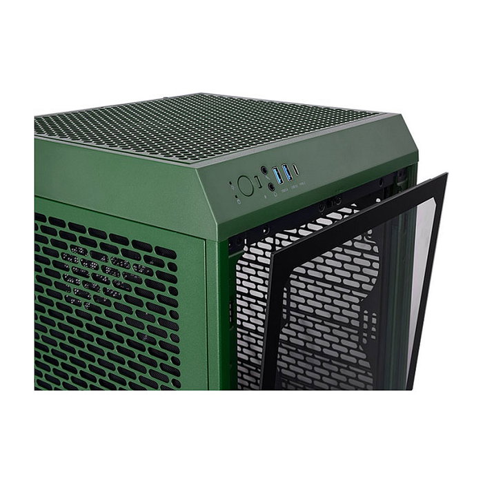 Thermaltake The Tower 200 TG Dark Green Mini Torre PC para Juego, Formato Mini-ITX con Ventana de Vidrio Templado