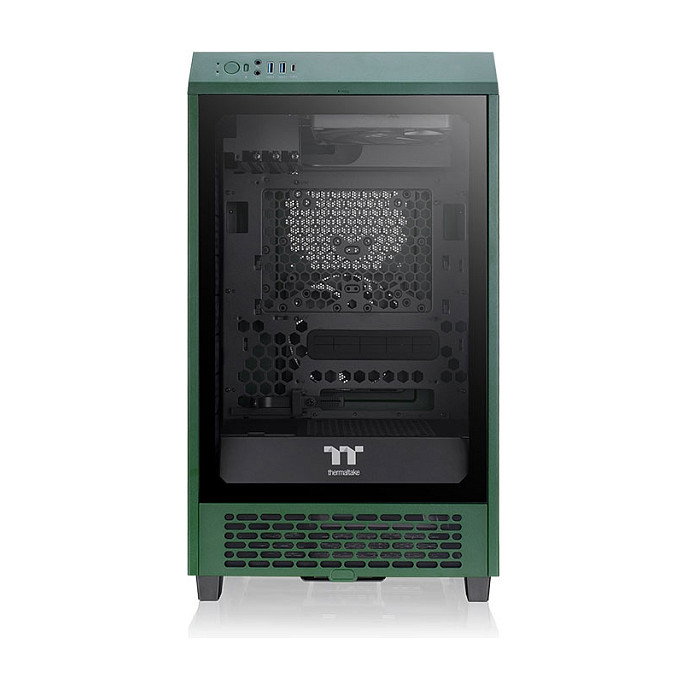Thermaltake The Tower 200 TG Dark Green Mini Torre PC para Juego, Formato Mini-ITX con Ventana de Vidrio Templado