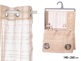 GIFTDECOR Cortina Beige con Rayas Horizontales