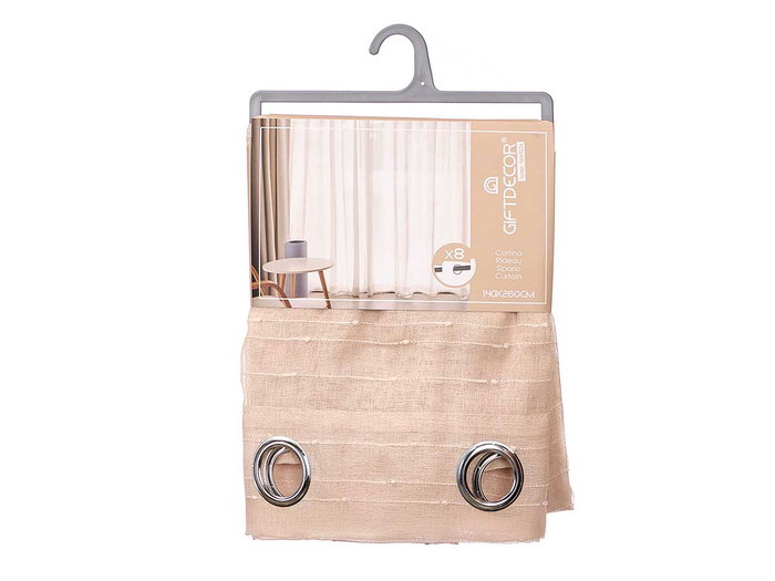 GIFTDECOR Cortina Beige con Rayas Horizontales
