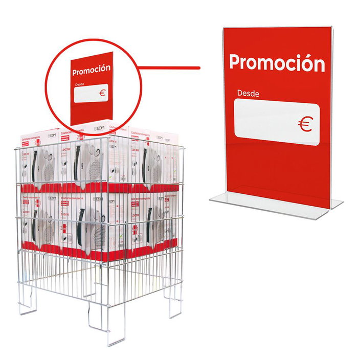Edm Soporte cartel A5 Metacrilato Transparente Grosor 2 mm, 148 x 210 mm Edm Soporte cartel A5 Metacrilato Transparente Grosor 2 mm, 148 x 210 mm