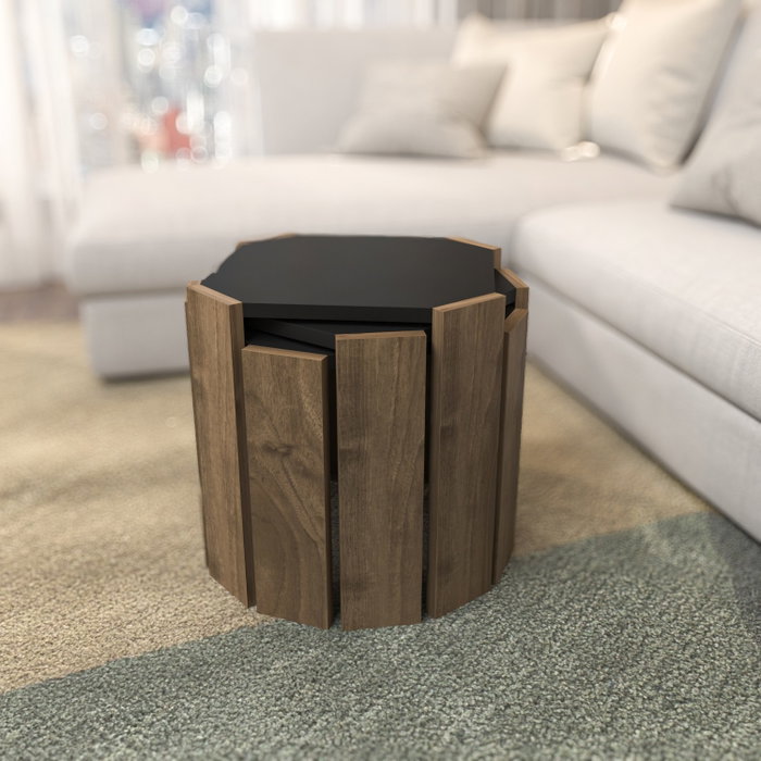 Hanah Home Mesa de centro Anthracite, Walnut