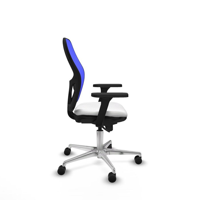 PIQUERAS Y CRESPO Silla de oficina Jorquera con mecanismo sincro, tela blanca y malla azul