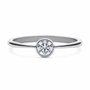 Diamonfire Anillo de Plata con Circonita 7mm, Gris, Talla 18,5