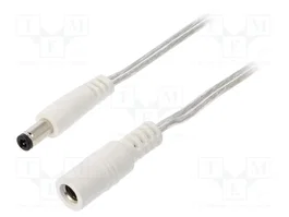 BQ CABLE Cable de alimentación plano DC 5,5/2,5 de 5m, transparente