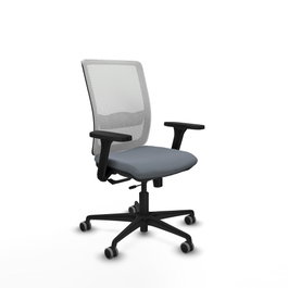 PIQUERAS Y CRESPO Silla de oficina Haches con mecanismo Sincro/Traslack, Gris y Blanco