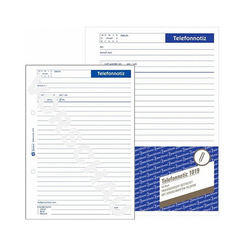 AVERY Zweckform Telefonnotiz Formularbuch 1019, 1 unidad AVERY Zweckform Telefonnotiz Formularbuch 1019, 1 unidad